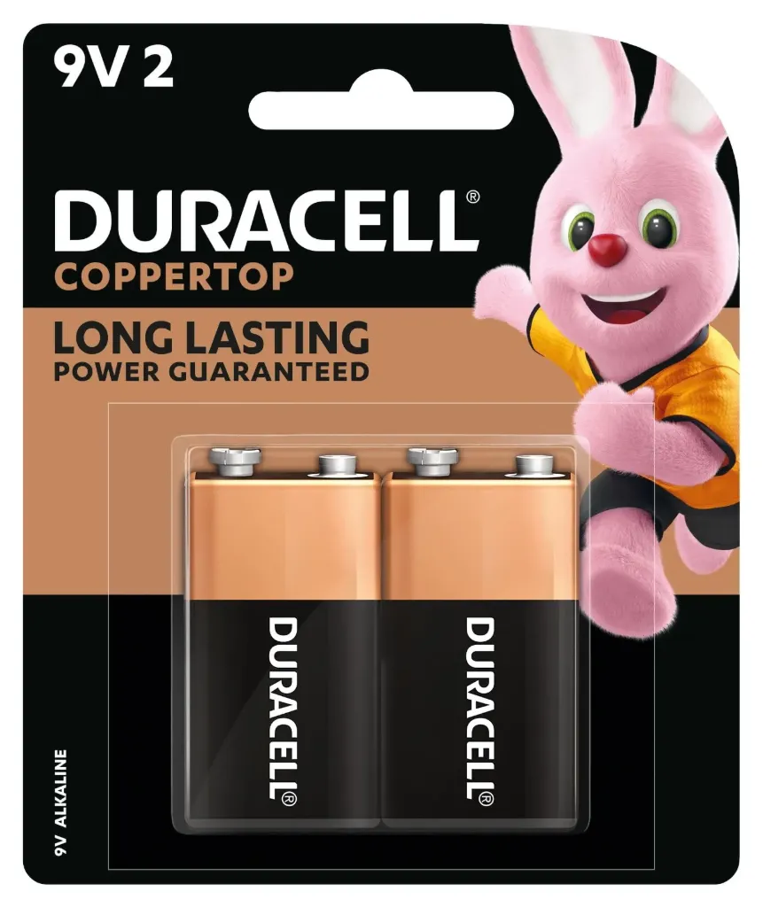 DURACELL 9v 2 PK
